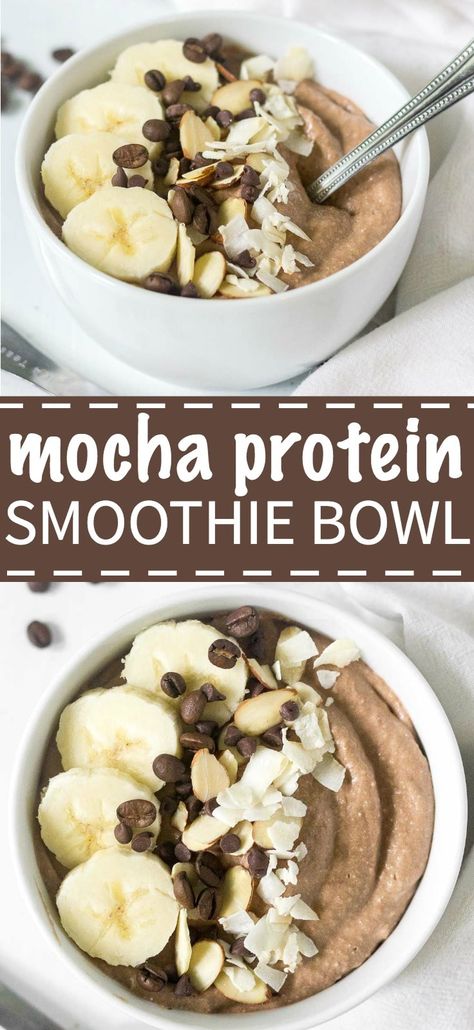 Chocolate Protein Smoothie, Protein Smoothie Bowl, Healthy Breakfast Recipe, Healthy Breakfast Recipes Easy, Smoothie Bowl Recipe, Easy Smoothies, Chocolate Protein, Easy Healthy Breakfast, Breakfast Smoothie