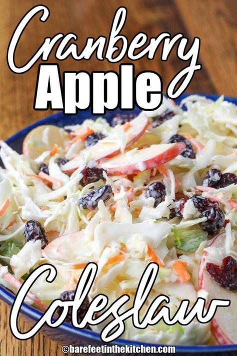 Cranberry Apple Slaw Salad, Cranberry Almond Coleslaw, Cranberry Apple Cole Slaw, Coleslaw With Apples Recipe, Coleslaw With Apples And Cranberries, Apple Coleslaw Recipe, Apple Coleslaw, Tangier, Lemon Dress