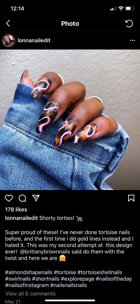 Turtle Shell Nails Tutorial, Tortoise Shell Nails Coffin, Abstract Tortoise Nails, Tortoise Shell Nails, Acrylic Nails Tortoise Shell, Tortoise Shell Nails Blooming Gel, Almond Shape Nails, Short Nails, Tortoise