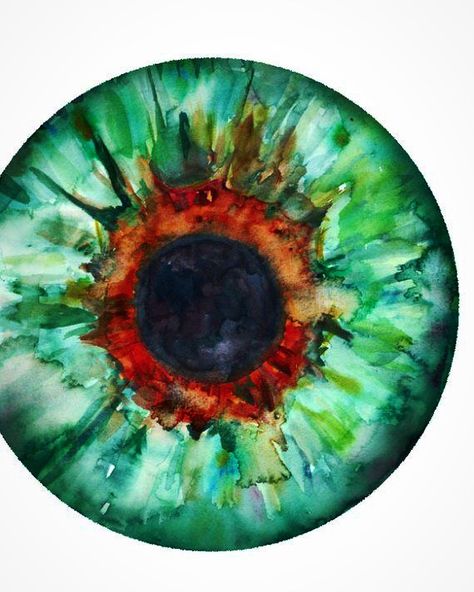 Iris Watercolor, Abstract Eye, Realistic Eye Drawing, Iris Art, Medical Art, Simple Acrylic Paintings, Arte Inspo, Green Watercolor, Beginner Painting