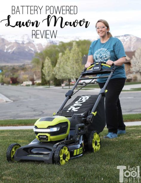 Is a battery powered lawn mower as tough as gas powered? Check out this Ryobi 40 volt lawn mower review.  #ryobitoolsusa Ryobi Lawn Mower, Mowing Grass, Ryobi Battery, Robotic Mower, Best Lawn Mower, Ryobi Tools, Riding Mowers, Lawn Equipment, Riding Lawn Mowers