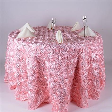 We have styles that you just can’t ignore!! Use code Tulle10 and get flat 10% off on order above $200  #rosettetablecloths  #tableclothsforsale  #rosettetableclothsonsale #tablecloths Bling Bedroom, Rosette Tablecloth, Round Table Sizes, Table Overlays, Round Table Covers, Table Skirt, Mantel Redondo, Event Decoration, Pink Table