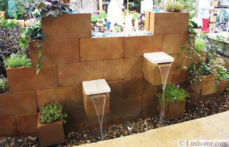 Cinder Block Ideas, Raised Garden Designs, Cinder Blocks Diy, Cinder Block Furniture, Outdoor Fireplace Plans, Fountain Waterfall, Pavers Diy, Cinder Block Garden, Cinder Blocks