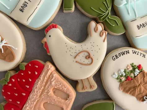 Grown with Love 🍓 April Cookies, Shower Cookies, Baby Shower Cookies, Locally Grown, Sugar Cookies Decorated, Sugar Cookies, With Love, Sugar Cookie, Baby Shower