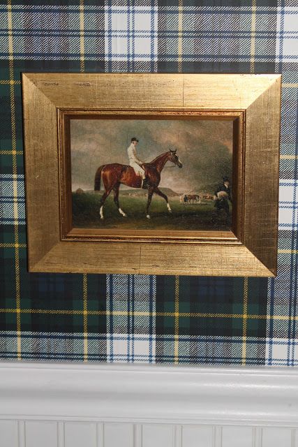 Join the Tartan Parade Here! Plaid Walls, Polo House, Plaid Room, Art Fer, Wainscoting Bedroom, Equestrian Design, Tartan Wallpaper, Wall Fabric, Tally Ho