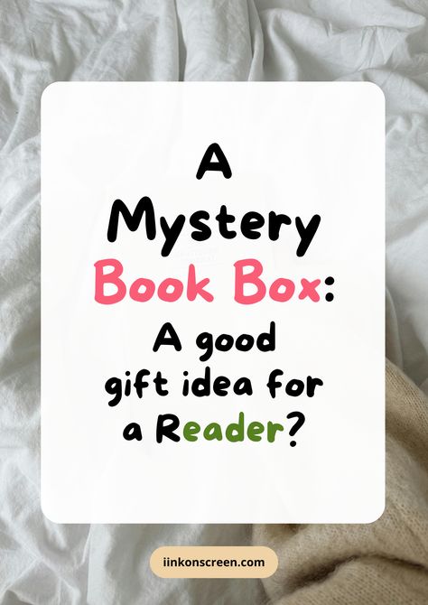 Mystery Book Box Gift for a Reader Mystery Book Box Ideas, Book Box Ideas, Book Box Gift, Reading Boards, Personalised Mugs, Types Of Gifts, Mystery Book, Best Books To Read, Box Gift