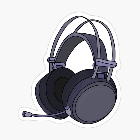 Get my art printed on awesome products. Support me at Redbubble #RBandME: https://www.redbubble.com/i/sticker/Cool-Gamer-Headphones-by-shopdiego/152599418.EJUG5?asc=u Headset Sticker Aesthetic, Headphones Aesthetic Sticker, Headphone Stickers, Headphones With Stickers, Black Headphones With Stickers, Gamer Stickers, Headphones Drawing, Boys Posters, Gaming Headphones