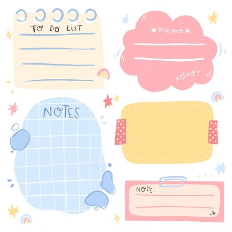 Digital Memo Pad, Sticky Notes Design, Printable Memo Pad, Memo Sticker, Cute Memo Pad, Note Journal, Note Cute, Bullet Journal Essentials, Notes Cute