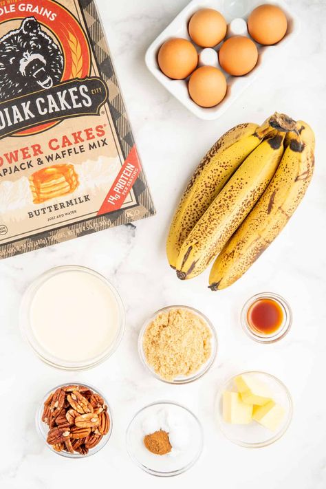 Kodiak Cakes Buttermilk Muffins, Banana Nut Muffins Recipe Healthy, Kodiak Oatmeal Muffins, Kodiak Banana Bread Recipe, Banana Bread With Kodiak Cakes, Kodiak Mix Muffins, Kodiak Power Cakes Muffins, Kodak Banana Muffins, Kodiak Banana Pancakes