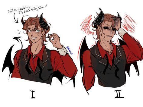 #deadplate Priest/Demon Au (creds to gmariiv on x) Priest Vincent Dead Plate, Dead Plate Demon Au, Demon And Priest, Demon X Priest, Priest X Demon, Demon Priest, Elevator Hitch, Racheldrawsthis Games, Studio Investigrave