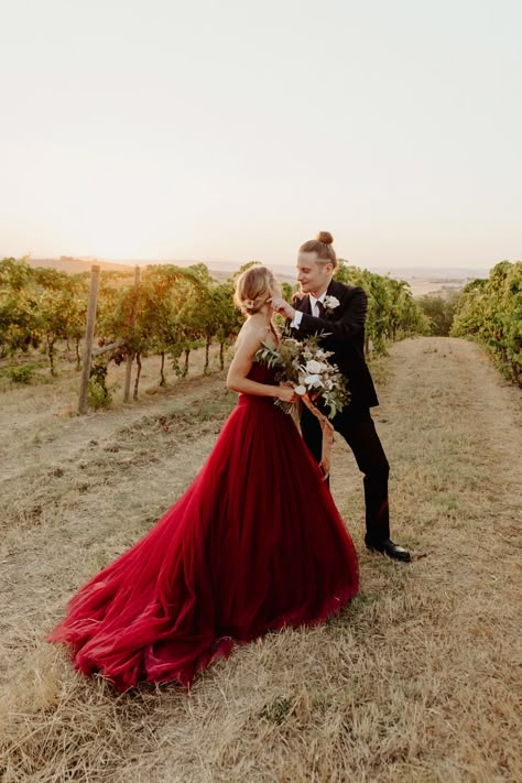 Wine Wedding Dresses, Maroon Wedding Dress, Burgundy Wedding Dress, Non White Wedding Dresses, Anna Campbell Bridal, Red Wedding Gowns, Red And White Weddings, Red Bridal Dress, Colored Wedding Dress