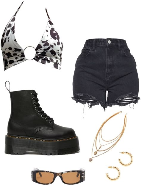 Doc Marten Festival Outfit, Doc Martens Outfit Festival, Y2k Outfits Shorts, Pastel Grunge Outfits, Tvd Character, Doc Marten Platform, Gig Outfit, Pop Fanart, Sweet 17