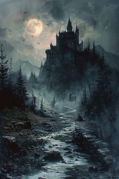 Lich Dnd, Goth Architecture, Barren Landscape, Images Terrifiantes, Fantasy Castles, Future Earth, Castle Drawing, Fantasy Settings, Curse Of Strahd