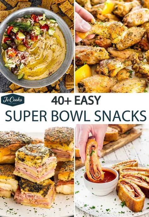 40+ Easy Super Bowl Snacks - Jo Cooks Party Snacks Healthy, Super Bowl Finger Foods, Finger Foods Easy Party, Super Bowl Snack Recipes, Superbowl Desserts, Healthy Party Snacks, Easy Super Bowl, Superbowl Food, Healthy Superbowl