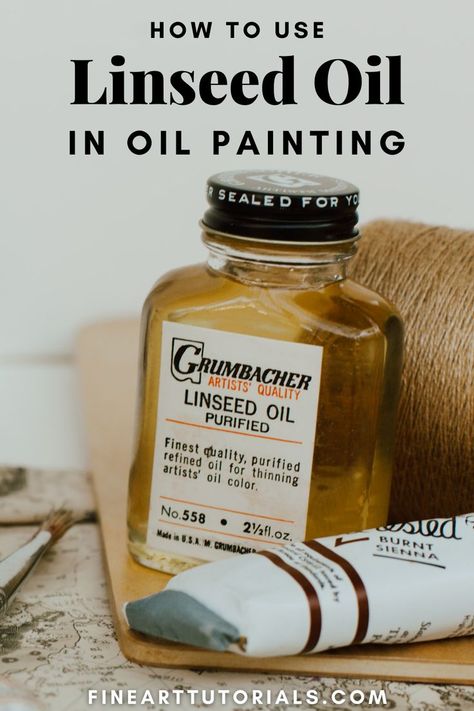 Mixing Oil Colors, Oil Paint Mediums, Soreal Art Painting, How To Use Linseed Oil In Painting, Oil Painting Mediums, Linseed Oil Paint, How To Use Oil Paint, Oil Painting For Beginners Ideas, Oil Painting Ideas Inspiration