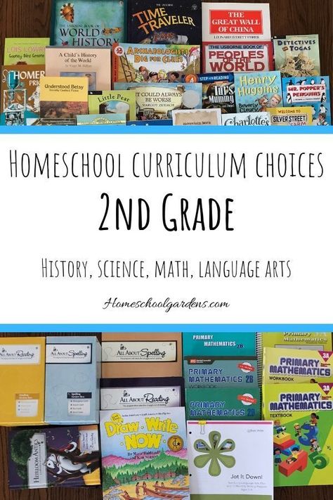 Looking for 2nd grade homeschool curriculum ideas? Check out what we’ll be using for history, math, science, and language arts in our homeschool. | homeschoolgardens.com | #homeschool #homeschoolcurriculum #2ndgradehomeschool #curriculum #bookshark #booksforkids” Homeschool Language Arts 2nd Grade, Homeschooling 2nd Grade Curriculum, 2nd Grade Science Curriculum, 2nd Grade Language Arts Curriculum, Second Grade Curriculum Homeschool, 2nd Grade History Curriculum, 2nd Grade Curriculum Homeschool, 2nd Grade Goals, 2nd Grade Homeschool Ideas