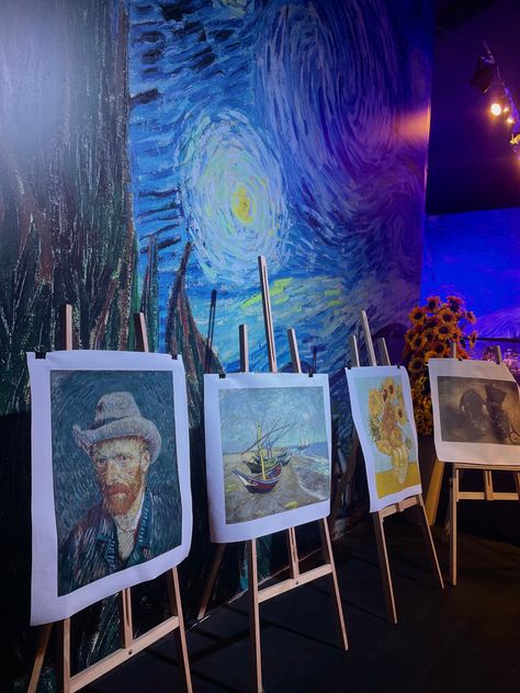 Art Gallery Themed Party, Starry Night Photo Booth, Van Gogh Themed Party, Starry Night Party Theme, Starry Night Prom, Prom Planning, Van Gogh Exhibition, Starry Night Wedding, Prom Themes