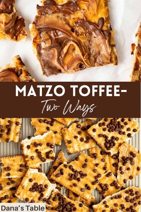 Matzo toffee is an irresistible Passover dessert with sweet toffee and chocolate balanced by salty matzo with flaky sea salt. Easy to make and only five ingredients! Matzo Toffee, Passover Recipes Dessert, Toffee Chocolate, Passover Desserts, Homemade Toffee, Matzo Meal, Toffee Sauce, Bread Appetizers, Baked Chips