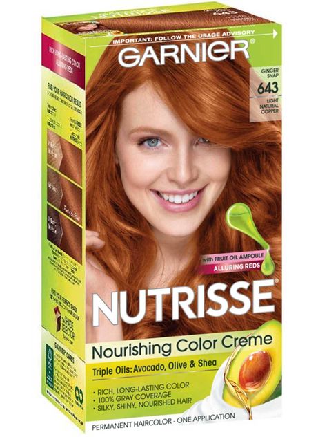 Best Copper Hair Dye, Natural Copper Hair, Copper Hair Dye, Redken Color Gels, Garnier Hair Color, Hair Color Chocolate, Redken Color, Ginger Hair Color, Temporary Hair Color