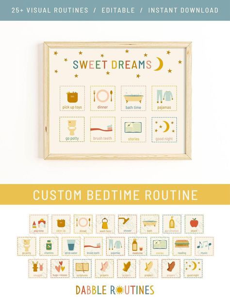 Editable Bedtime Routine Chart / Custom Bedtime Routine / | Etsy Toddler Bedtime Chart, Bedtime Chart, Bedtime Routine Chart, Toddler Bedtime, Toddler Routine, Routine Cards, Visual Schedule, Routine Chart, Evening Routine