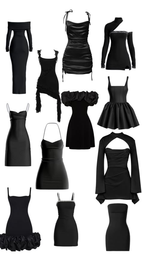 Black dresses Fame Clothes, Sweet 16 Outfits, Smart Casual Women Outfits, Barbie Fashion Sketches, Smart Casual Women, Hot Topic Dresses, Stunning Prom Dresses, Cute Dress Outfits, Stylish Work Attire