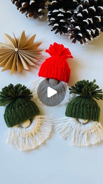 𝐒𝐮𝐳𝐢 | 𝐇𝐨𝐦𝐞 𝐃𝐞𝐜𝐨𝐫 * 𝐃𝐈𝐘 * 𝐅𝐚𝐯 𝐅𝐢𝐧𝐝𝐬 on Instagram: "These Christmas gnomes will bring all the cozy vibes to your home! 🎄
.
.
𝘾𝙝𝙧𝙞𝙨𝙩𝙢𝙖𝙨 𝙞𝙨 𝙘𝙤𝙢𝙞𝙣𝙜…𝙏𝙝𝙚𝙧𝙚 𝙖𝙧𝙚 63 𝙙𝙖𝙮𝙨 𝙪𝙣𝙩𝙞𝙡 𝘾𝙝𝙧𝙞𝙨𝙩𝙢𝙖𝙨 𝘿𝙖𝙮!🤍🎄🤍🌲
.
.
.
#christmas #christmasdecor #christmastree🎄 #ornaments #gnomes #gnomo #gnome #reels #ideas #diy #dıy #diycrafts #craft #handmade #trending" Macrame Gnome Tutorial, Diy Gnome Ornaments, Macrame Gnome, Diy Gnome, Gnome Tutorial, Handmade Christmas Crafts, Ornaments For Christmas, Gnome Ornaments, Diy Gnomes