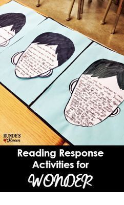 Reading Response Activities for Wonder Teaching Wonder, Wonder Novel, Wonder Activities, Reading Response Activities, 6th Grade Reading, 5th Grade Classroom, Wonder Book, 4th Grade Reading, Teaching Language Arts