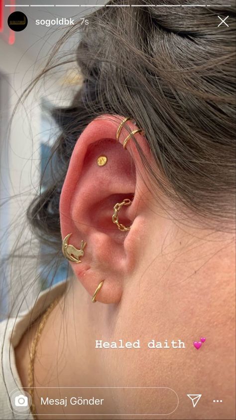 Cool Daith Jewelry, Piercing Ideas Face, Men's Piercings, Types Of Ear Piercings, Earring Inspo, Piercing Inspo, Cool Ear Piercings, Pretty Ear Piercings, Cool Piercings