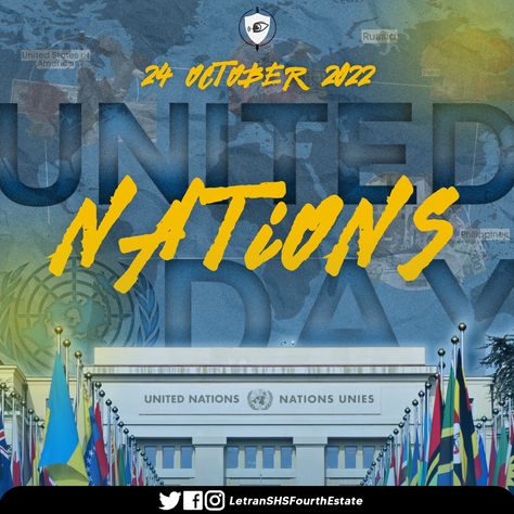 United Nations Day #schoolpubmat #pubmat #graphicdesign United Nations Day Poster, Creative Pubmat, United Nations Poster, School Pubmat, Culture Presentation, Pubmats Graphic Design, United Nations Logo, Pubmats Ideas, Pubmat Ideas