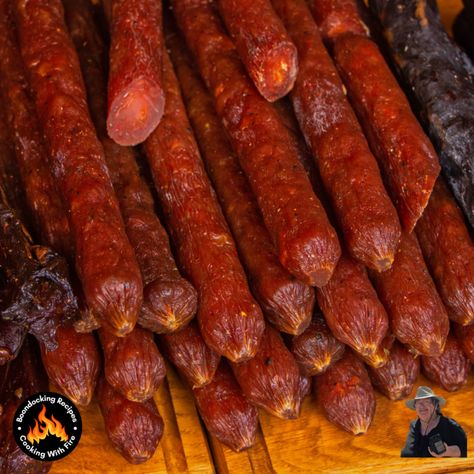 Easy Smoked Venison Snack Stick Recipe - Boondocking Recipes Venison Snack Stick Recipe, Beef Snack Stick Recipe, Beef Sticks Recipe, Salsa Chicken Casserole, Venison Summer Sausage Recipe, Venison Snack Sticks, Venison Summer Sausage, Snack Stick Recipe, Homemade Summer Sausage