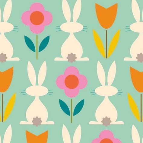 Kate Rhees - Art Licensing on Instagram: "If you celebrate it, I hope you were good and the Easter Bunny didn’t bring you coal.. is that a thing? Otherwise ‘hoppy’ Spring! . . . . . . . . . #katerhees #artlicensing #spoonflowerfabric #surfacepattern #surfacepatterndesign #surfacedesign #easterbunny #happyeaster🐰 #springfabric #happyspring #hoppyspring #fabricstore #onlinefabricstore #springcolors #bunniesandblooms #fabricdesigner #textiledesign #scandistyle #scandilove #scandinavianstyle #cotto Easter Illustration Design, Kate Rhees, Scandinavian Easter, Bunny Illustration, Easter Pattern, Easter Graphics, Easter Illustration, Graphic Design Cards, Graphic Trends