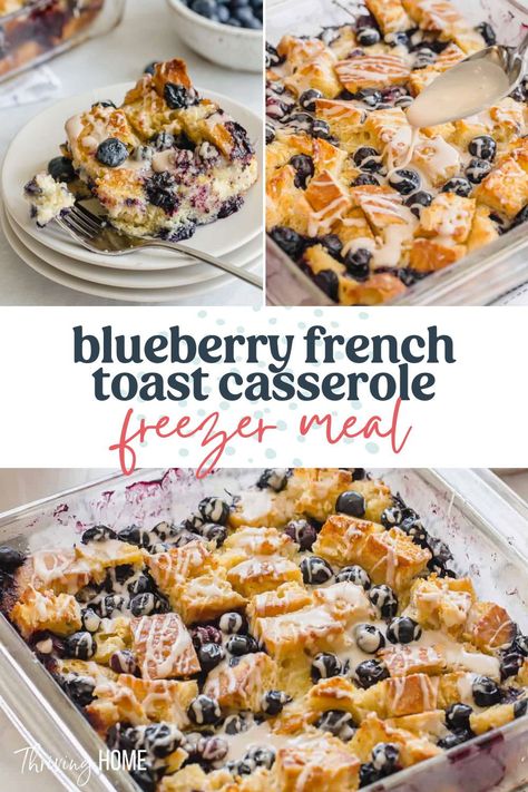 French Toast Bake Freezer Meal, Make Ahead Blueberry French Toast, Frozen Make Ahead Breakfast, French Toast Casserole Make Ahead, Christmas Breakfast French Toast Casserole, Breakfast Frozen Make Ahead, Premade Breakfast Ideas Freezer Meals, Make Ahead Freezer Meals Breakfast, Freezer French Toast Bake