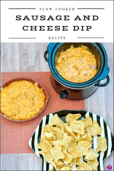 This simple Slow Cooker Sausage Cheese Dip recipe combines just the right amount of cheese, salsa, and pork sausage for a deliciously cheesy and tasty dip! #slowcooker #recipes #easyrecipes #dip #diprecipe #parties Sausage Dips, Salsa Cheese Dip, Slow Cooker Cheese Dip, Cheesy Sausage Dip, Cheesy Dip Recipes, Cheddar Cheese Dip, Cheese Dip Crock Pot, Sausage Cheese Dip, Slow Cooker Sausage