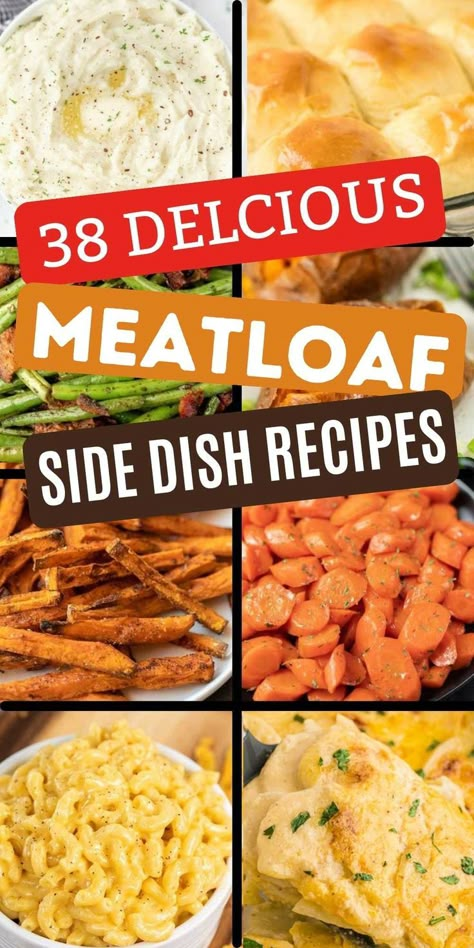 If you are wondering What to Serve with Meatloaf here are 38 easy side dishes that are simple to make. Quick and easy side dish recipes. We love making Meatloaf for a delicious Sunday night meal. These are the best sides for meatloaf that we like to complete our meal with. Meatloaf is always a family favorite meal. #eatingonadime #whattoservewithmeatloaf #meatloaf #sidedishes Sides For Meatloaf, Meatloaf Sides, Meatloaf Side Dishes, Bacon Wrapped Asparagus Recipes, Fried Zucchini Recipes, Cheesy Meatloaf, Easy Side Dishes, Bbq Meatloaf, Best Sides