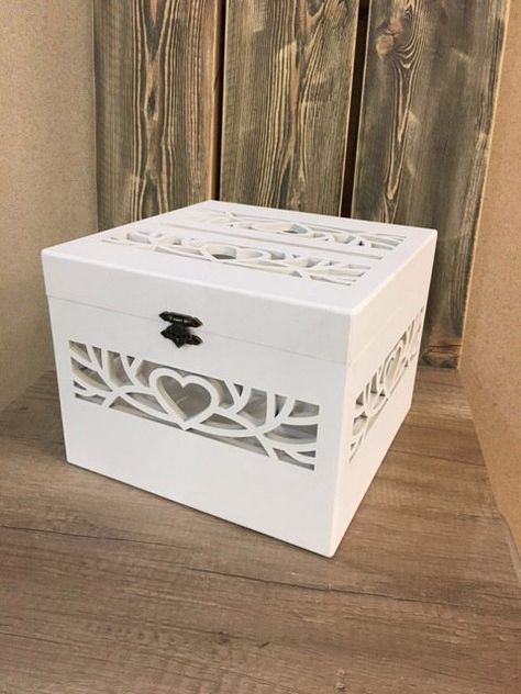 Laser Cut Wedding Box Free Vector Medicine Holder, Mdf Ideas, Glowforge Ideas, Wedding Shadow Box, Money Box Wedding, Laser Cut Box, Laser Cut Wood Crafts, Laser Ideas, Cdr File