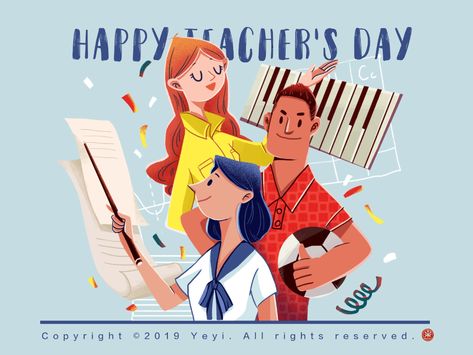 Teacher Illustration Character, Teachers Day Poster Drawing, Creative Teachers Day Poster, Teachers Day Illustration, Happy Teacher's Day Images, Poster Drawing Ideas, Teacher Illustration, Teachers Day Drawing, Teachers Illustration