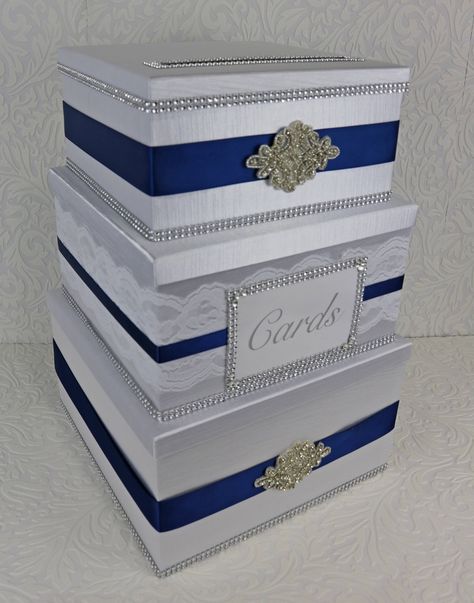 wedding card box, custom card box, wedding card holder, card box, card box for wedding, wedding gift box, three tier card box by iweddingworld on Etsy Baby Shower Card Box Ideas, 55 Birthday, Card Box For Wedding, Baby Shower Card Box, Custom Card Box, Box Wedding Card, Money Box Wedding, Quinceanera Decorations, 55th Birthday