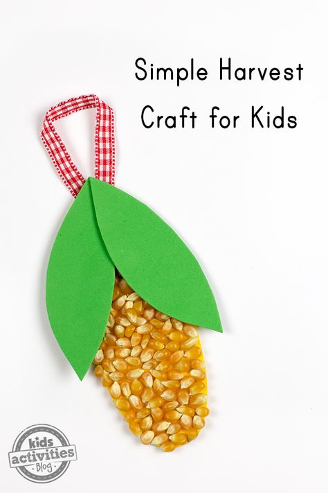 Fall is the perfect season for kids to create a Simple Harvest Craft for Kids. This craft helps develop fine-motor skills and is perfect for school or home! Ear Of Corn Preschool Craft, Harvest Crafts Kids, August Fruit, Harvest Crafts For Kids, Fall Harvest Crafts, Harvest Crafts, November Crafts, Food Supplies, Preschool Craft