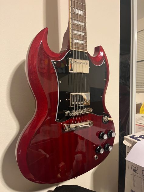 Dream Guitar, Sg Guitar, Epiphone Sg, Red Electric Guitar, Red Guitar, Epiphone Guitars, Electric Guitar Design, Guitar Obsession, Gibson Epiphone