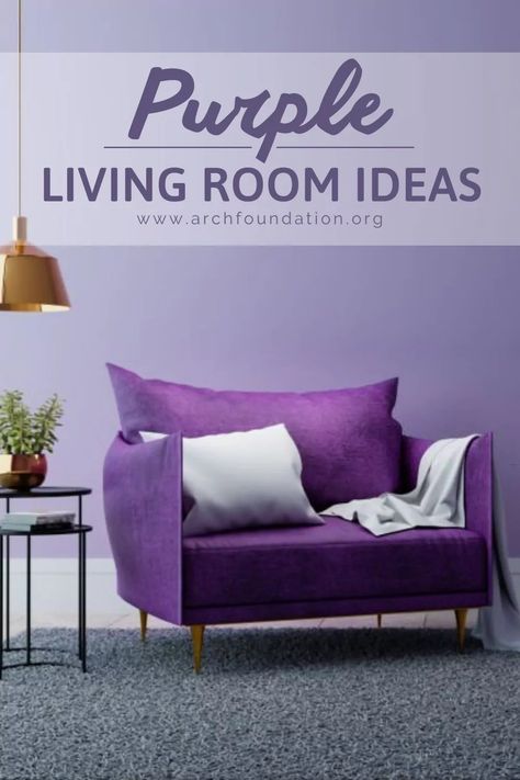 36+ Purple Living Room Ideas To Die For 2024 Plum Purple Couch, Purple Sofa Decor, Light Purple Living Room Walls, Purple Living Room Aesthetic, Gray Glam Living Room, Purple Accent Wall Living Room, Purple And Grey Living Room, Violet Living Room, Purple Accent Wall