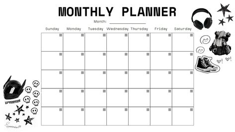 Monthly Planner Black And White, Kpop Planner, Ipad Monthly Planner, 2025 Journal, Free Planner Printables, Planner Quotes, Best Planner, Planner Board, Planner Apps