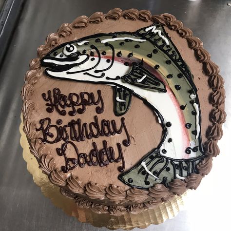 Salmon Birthday Cake, Salmon Cake, Decor Cake, Salmon Cakes, Animal Cakes, Birthday Ideas, Cake Decorating, Birthday Cake, Cake