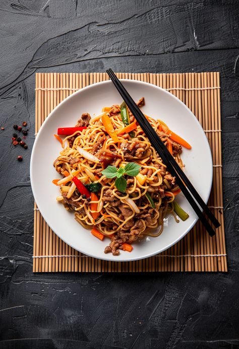 Learn How to Cook Chow Mein Recipe For Free | Recipes You'll Love, Made Easy! Chow Mein Photography, Simple Food Photography, Chicken Chow Mein Recipe Easy, Easy Chicken Chow Mein, Food Photography Aesthetic, Chicken Chow Mein Recipe, Trendy Recipes, Country Food, Chow Mein Recipe