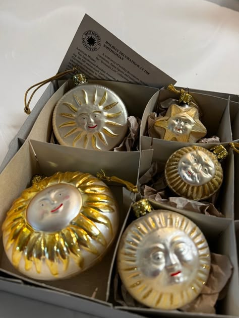 John Derian Christmas, Solstice Ornaments, Solstice Decorations, Whimsigoth Christmas, Celestial Christmas, Yule Decor, Winter Solstice Aesthetic, Winter Solstice Party, Solstice Celebration