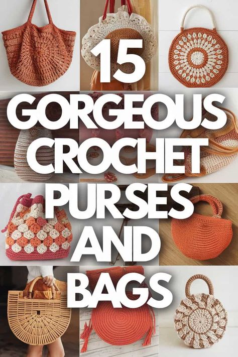 15 Gorgeous Crochet Purse and Bag Designs You Can Make at Home Crocheted Purses And Bags Patterns Free, Purse Patterns Crochet, Crochet Bags Purses Handbags, Free Crochet Handbag Patterns, Crochet Purse Ideas, Crocheted Purses Free Pattern, Crocheted Bags Patterns Free, Easy Crochet Purse Pattern Free, Crochet Bag Pattern Free Easy Handbags