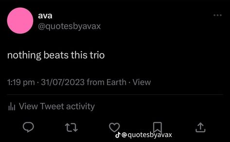 Trio Twitter Quotes, Trio Tweets, Trio Quotes, Slideshow Ideas, Tiktok Slideshow, Realest Tweets, Ex Bf, Tiktok Ideas, Adorable Homes Game