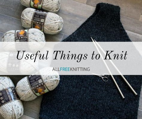 While it's arguable that the things us knitters make on a regular basis, from sweaters to afghans to everything in between, are all useful things to knit, we want to focus on practical things you perhaps didn't even realize you could knit, especially when your usual endeavors are beginning to feel like a bit of a waste of energy. These easy knitting projects for gifts would be especially great for the receiver who has never been particularly enthused over the various scarves you've labored over Practical Knitting Projects, Quick Knitting Projects Free, Easy Knit Dishcloth, Travel Knitting Projects, Beginning Knitting Projects, Things To Knit, Quick Knitting Projects, Knit Dishcloth Pattern, Diy Cardigan