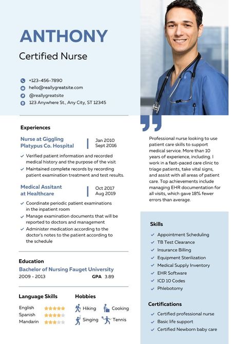 resume template healthcare Nursing Cv, Best Cv Template, Medical Resume, Free Resume Builder, Nurse Resume, Resignation Letters, Healthcare Careers, Medical Jobs, Professional Nurse