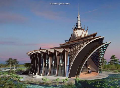 Khmer Building, Architecture Drawing Presentation, Architecture Portfolio Design, Urban Landscape Design, Architecture Concept Diagram, Cathedral Architecture, Architecture Design Drawing, Architecture Model House, Modern Exterior House Designs