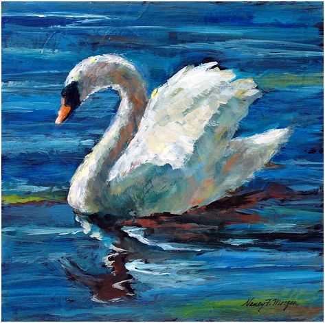 Swan Artwork, Inspiring Paintings, Swan Painting, Oil Pastel Paintings, Organic Art, Oil Pastel Drawings, Canvas Painting Designs, Painting Art Lesson, Daily Paintworks